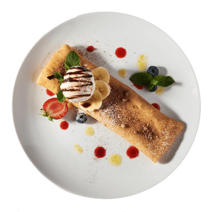 Млинець з бананом та шоколадом