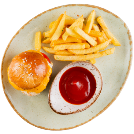 Дитячий бургер з курячою котлетою